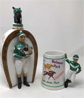 Horse and Jockey Belmont Decanter and Mini Mug