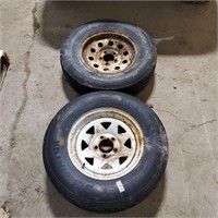 2-205/75R15 Trailer Tires on 5 Bolt Rims