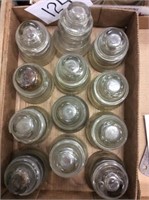 Glass Insulators, clear, note chipped