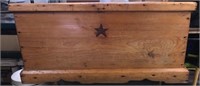 wooden star box and Skillet apple pie