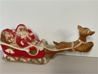 Blow Mold Santa in Sled with Reindeer-Dapol Indust