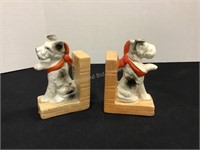Vintage Dog Figurine Bookends