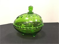 Vintage Green Glass Egg Candy Dish