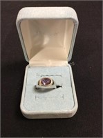 Vintage Sterling & Amethyst Ring