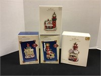 Four Hallmark Lighthouse Ornaments