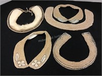 Five Vintage Beaded Collar Accents