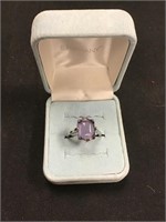 Unmarked Amethyst Ring, Sterling?