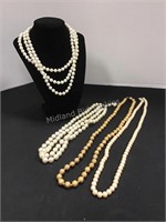 Four Necklaces, Beads & Pearls