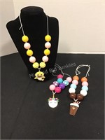 Three Children’s Stretch Necklaces with Charms