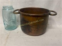 Antique copper 2 handled pot