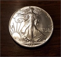 1987 Silver eagle. Uncirculated. Early year,