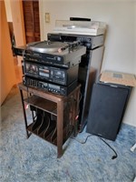 OLD SCHOOL STEREO EQUIPMENT W/RECORD STAND
