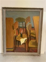 Meatyard, Jerry Oil on Canvas, Dated 1969, Frame