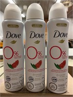 Spray Deodorant 'Dove' 0% 24HR, 86g x3