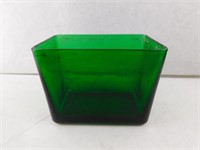 Napco Green Glass Planter Vase 5.5"x4"