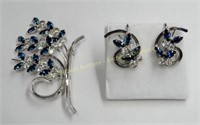Star-Art sterling silver brooch and earrings