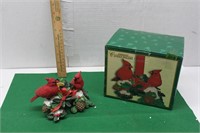 Assorted Christmas Red Birds Set Candle Holder