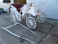Justin Carriage Co. Vis-Vis White Horse Carriage H
