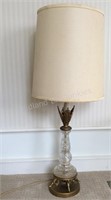 Vintage Cut Glass & Metal Lamp, 34 1/2" tall