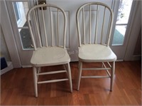 Pair of Old Wood Kitchen Chairs