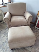 Accent Chair with Matching Storage Ottoman
