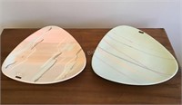 Hand Painted California Pottery Serving Trays