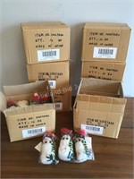 8 Boxes of New Snowman Bean Bag Ornaments