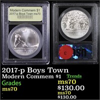 2017-p Boys Town Modern Commem Dollar $1 Graded ms