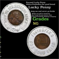 Encased Lucky Penny, 1920-p, Freihofer’s for good