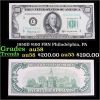 1950D $100 FRN Philadelphia, PA Grades Choice AU/B