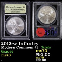 2012-w Infantry Modern Commem Dollar $1 Graded ms7