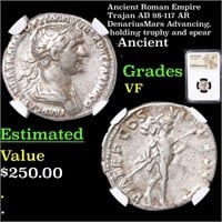 NGC Ancient Roman Empire Trajan AD 98-117 AR Denar