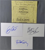 Bob Dillan, Eric Clapton, Paul McCartney Autograph