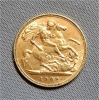 1902 Half Sovereign gold coin, Pièce en or