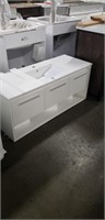 White 48" Wall Mount Vanity Base With Formed
