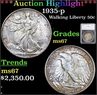 ***Auction Highlight*** 1935-p Walking Liberty Hal