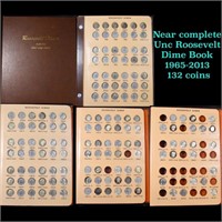 Near complete Unc Roosevelt Dime Book 1965-2013 13