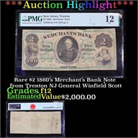 ***Auction Highlight*** Rare $2 1860’s Merchant’s