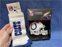 New Colts socks sz large & luggage tag
