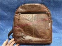 Jack Georges brown leather backpack