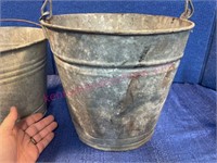 Old galvanized bucket #2 dented