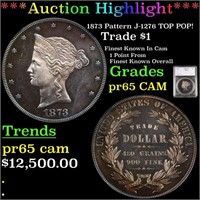 Proof ***Auction Highlight*** 1873 Pattern Trade D