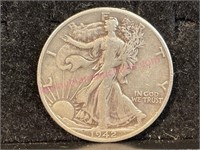 1942-D Walking Liberty half dollar (90% silver)