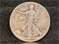 1943 Walking Liberty half dollar (90% silver)