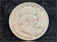 1951-D Franklin half dollar (90% silver)