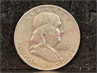1953-D Franklin half dollar (90% silver)