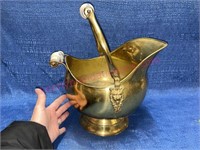 Medium brass coal scuttle bucket