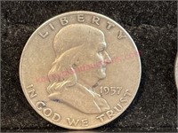 1957-D Franklin half dollar (90% silver)