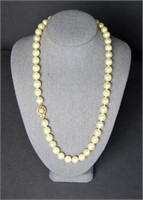 Genuine Cream Pearls Necklace with 14k Gold Clasp
