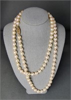 Genuine Pearl Necklace with 14k Gold Clasp